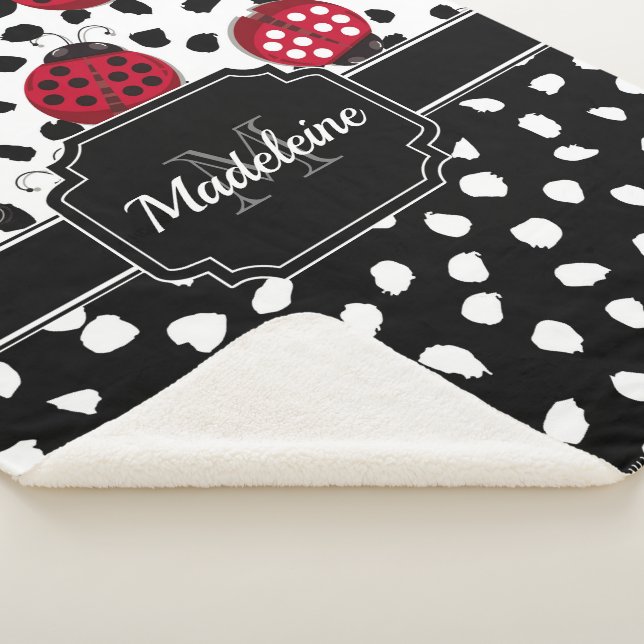 Cute Ladybugs Sherpa Blanket (3/4)