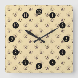 Cute Ladybugs Square Wall Clock