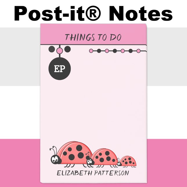 Cute ladybugs things to do name kids pink post-it notes (Creator Uploaded)