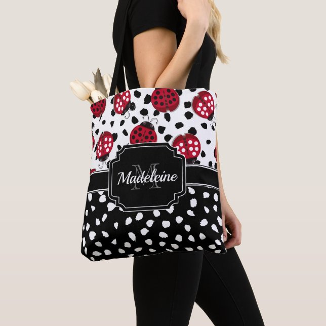 Cute Ladybugs Tote Bag (Close Up)