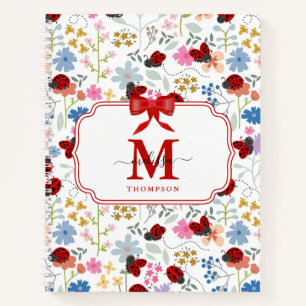 Cute Ladybugs Wildflowers Whimsical Floral Girl Notebook