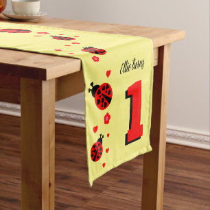 Cute Ladybugs with Hearts Table Runner