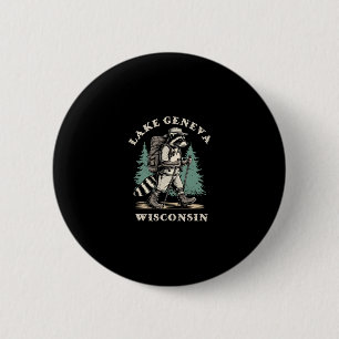 Cute Lake Geneva Wisconsin Hiking Trail Adventure 6 Cm Round Badge