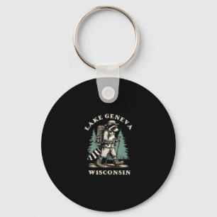 Cute Lake Geneva Wisconsin Hiking Trail Adventure Key Ring