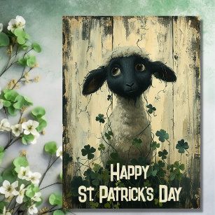 Cute Lamb and Shamrocks St Patrick's Day Card