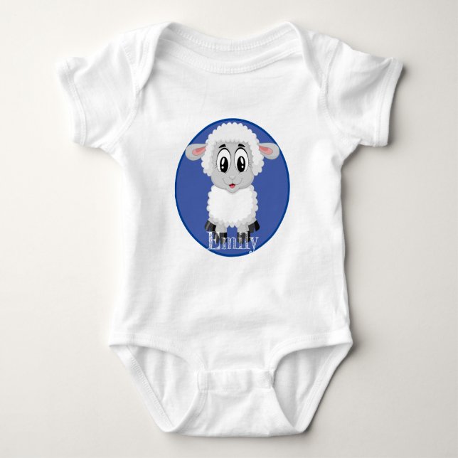 Cute Lamb Baby Bodysuit (Front)