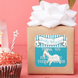 Cute Lamb Baby Boy Shower Sticker