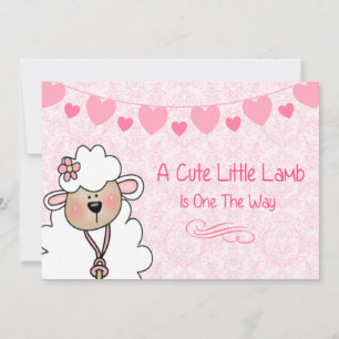 Cute Lamb Baby Shower Invitation
