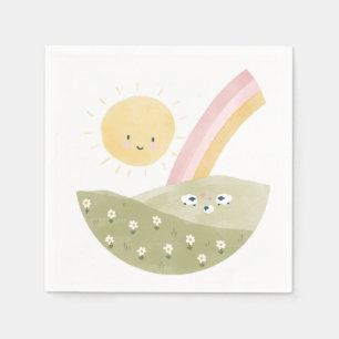 Cute Lamb Baby Shower Party Decor Napkin