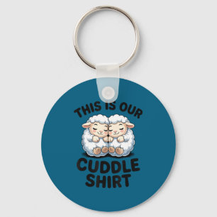 Cute Lamb Couple This Is Our Cuddle Key Ring