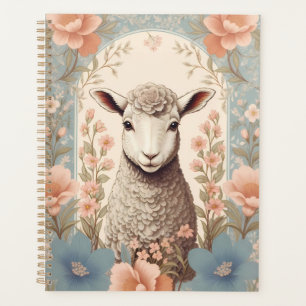 Cute Lamb Delicate Pastel Floral Planner