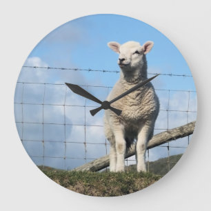CUTE LAMB  LARGE CLOCK