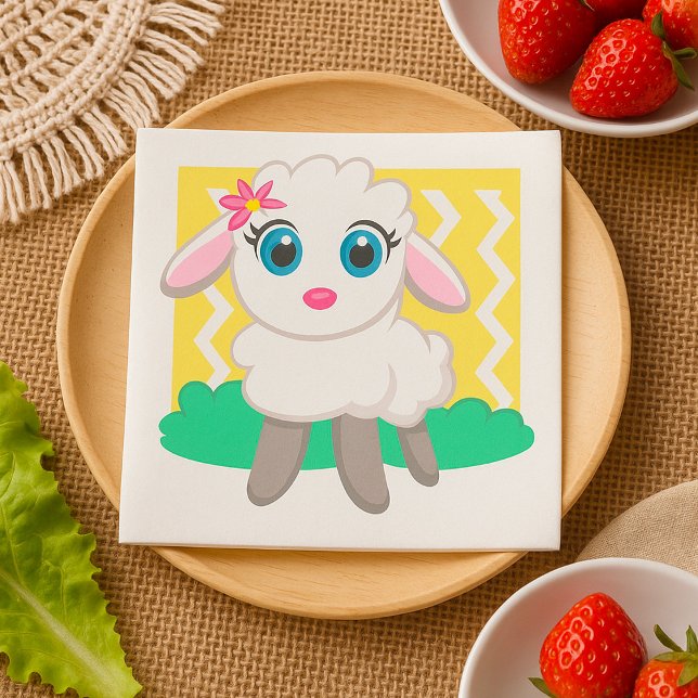 Cute Lamb Paper Napkins (Creator Uploaded)