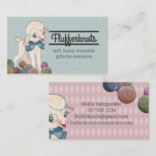 Cute lamb sheep wool knitting crochet yarn busines business card