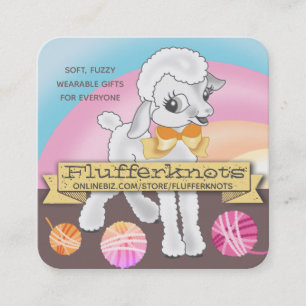 Cute lamb sheep wool knitting crochet yarn busines square business card