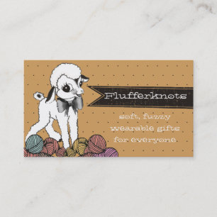 Cute lamb sheep wool knitting crochet yarn business card