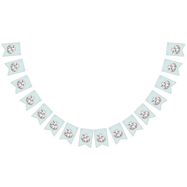 Cute Lamb with Floral Crown Illustration Bunting (All)