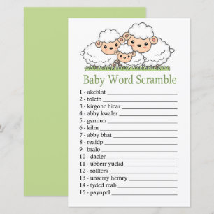 Cute lambs Baby word scramble game