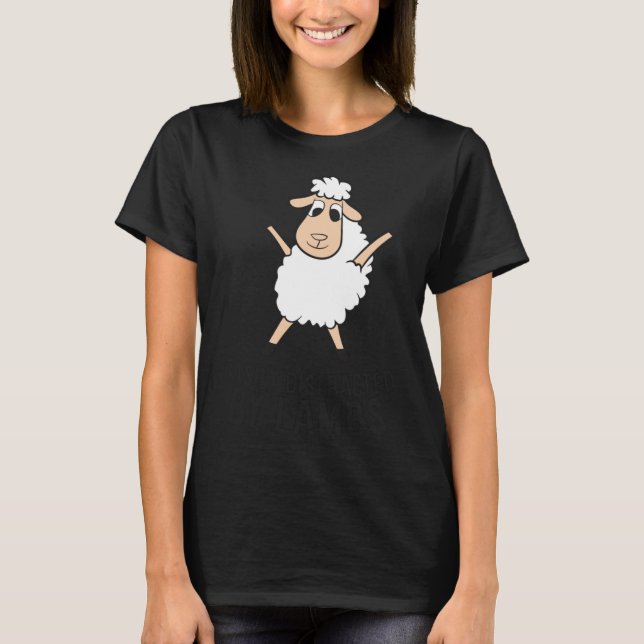 Cute Lambs Easily Distracted By Lambs Funny Lamb L T-Shirt (Front)