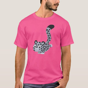 Cute Landing Cartoon Snow Leopard T-Shirt