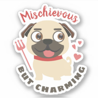 Cute lap dog pug mischievous charming personalised