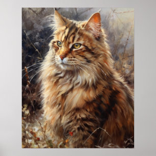 Cute LaPerm Cat Art Print Poster