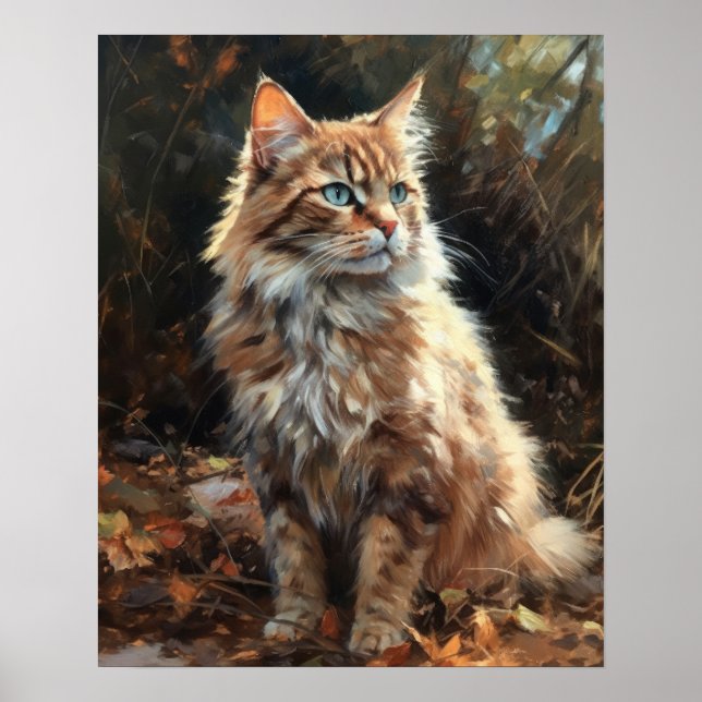 Cute LaPerm Cat Art Print Poster (Front)