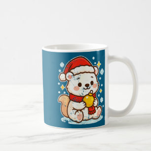 Cute Lar Bear Winter With Santa Hat Coffee Mug