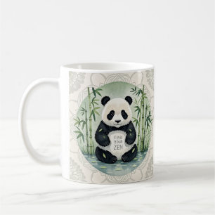 Cute Large Chubby panda sitting in a lotus pose Coffee Mug