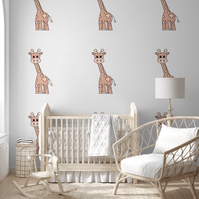 Cute Large Giraffe Baby Nursery Kids' Wallpaper (Kids)