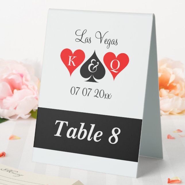 Cute Las Vegas wedding table number tent signs (In SItu (Wedding))