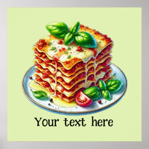 Cute lasagne Italian food business Poster