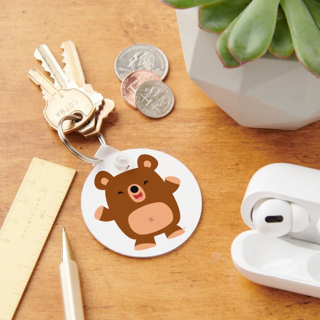 Cute Laughing Cartoon Bear  keychain (Desk)