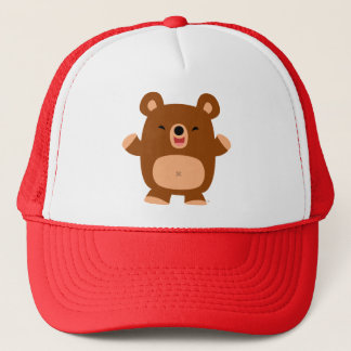 Cute Laughing Cartoon Bear  Trucker Hat