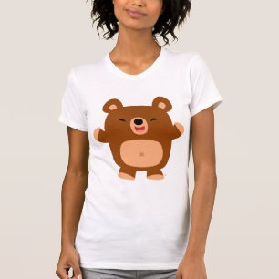 Cute Laughing Cartoon Bear Women T-shirt