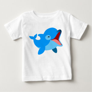 Cute Laughing Cartoon Dolphin Baby T-Shirt