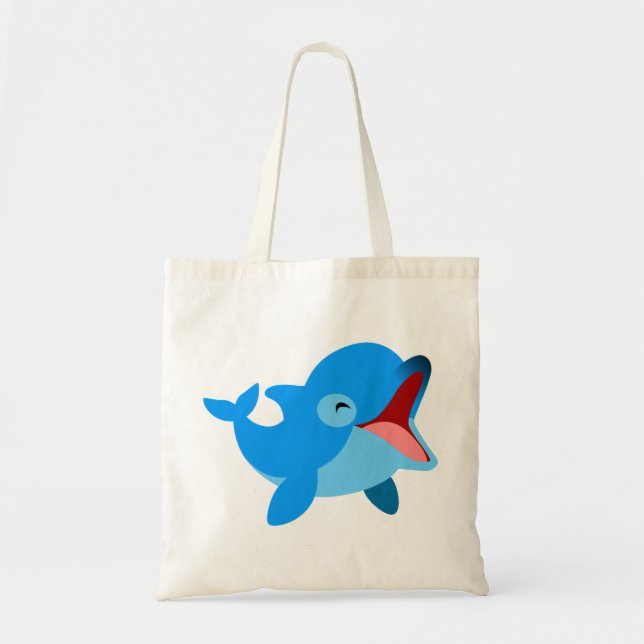 Cute Laughing Cartoon Dolphin Bag (Front)