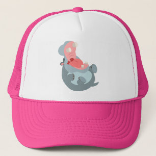Cute Laughing Cartoon Hippo Hat