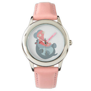 Cute Laughing Cartoon Hippo Watch
