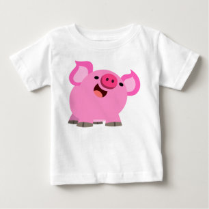 Cute Laughing Cartoon Pig Baby T-Shirt