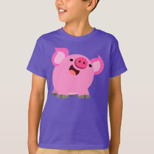 Cute Laughing Cartoon Pig Children T-Shirt