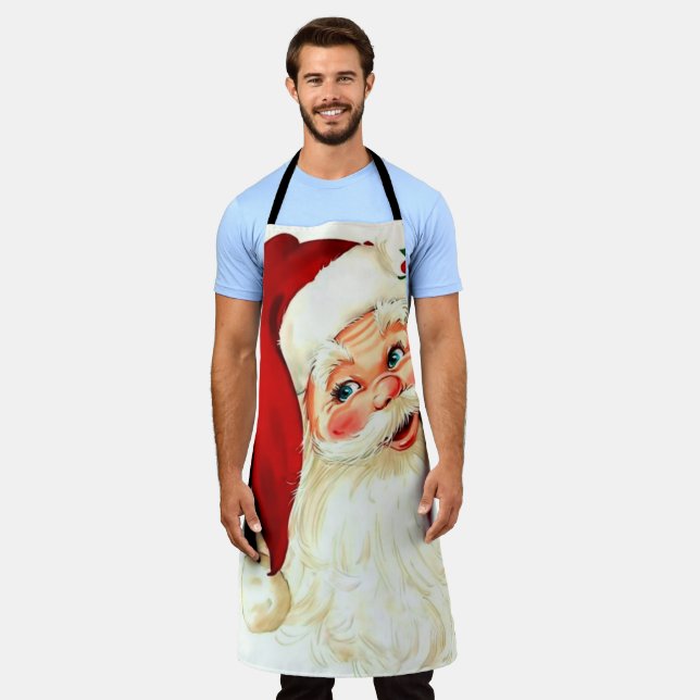 Cute laughing vintage santa apron (Worn)