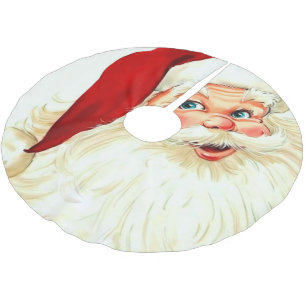 Cute laughing vintage santa brushed polyester tree skirt