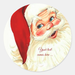 Cute laughing vintage santa classic round sticker