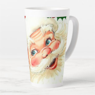 Cute laughing vintage santa latte mug