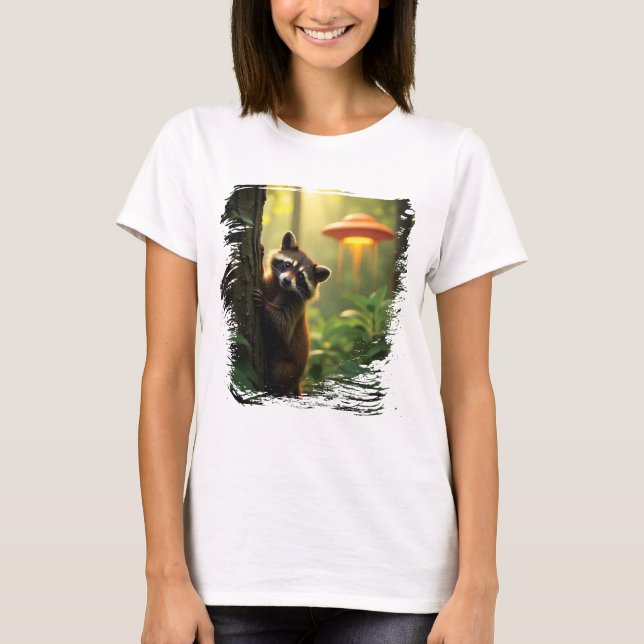 cute laundry bear UFO design T-Shirt (Front)