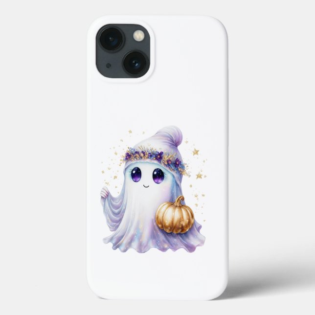 Cute Lavendar Purple Ghost Halloween Spooky Bougie Case-Mate iPhone Case (Back)