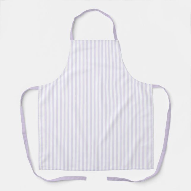 Cute Lavender and White Striped Apron (Front)