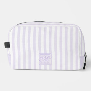 Cute Lavender and White Stripes - Monogrammed Dopp Kit