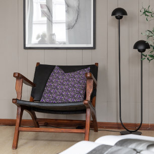 Cute lavender pattern watercolor flower grey cushion